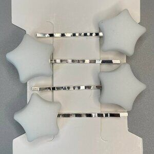 4 - Cute White Star bobby pins - 2'2 inches long hair pins barrettes